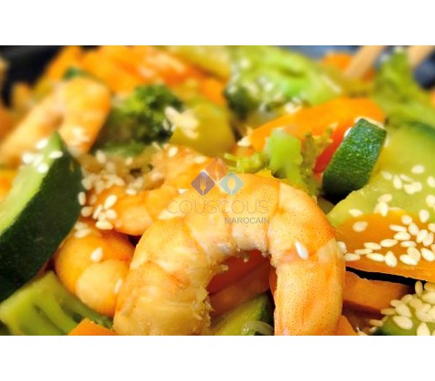 Gambas Sautées  Mélange Fraicheurs