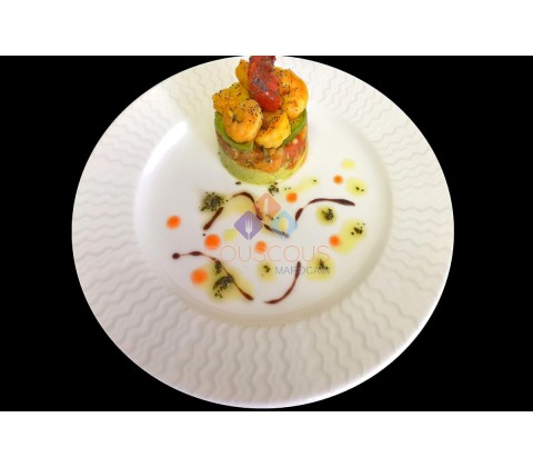 Mille-Feuilles d'Avocat Aux Crevettes